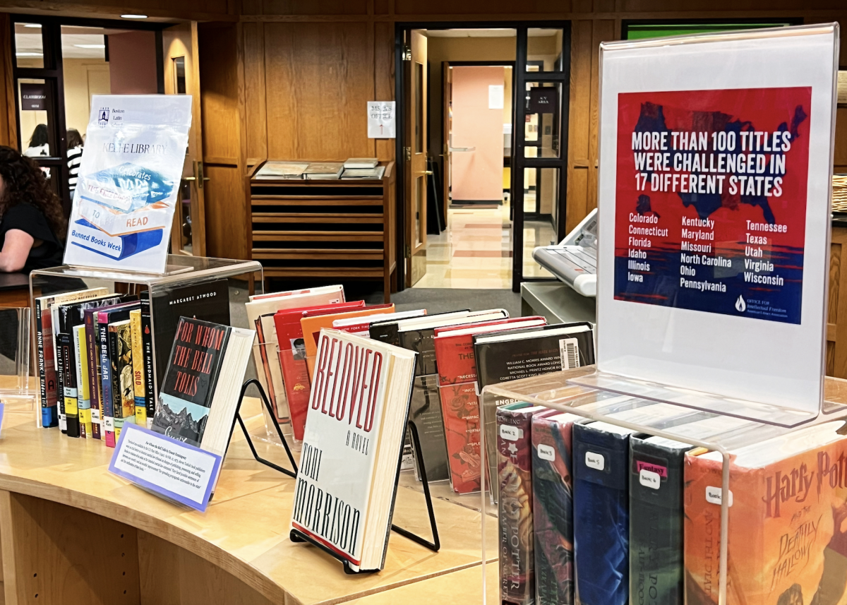 The Keefe Library showcases a variety of banned books. (Source: Ms. Deeth Ellis)